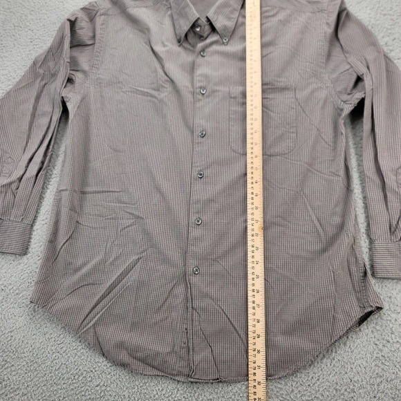 Nautica Shirt Mens Large Brown Striped Button Down Long Sleeve Pocket - Picture 11 of 13